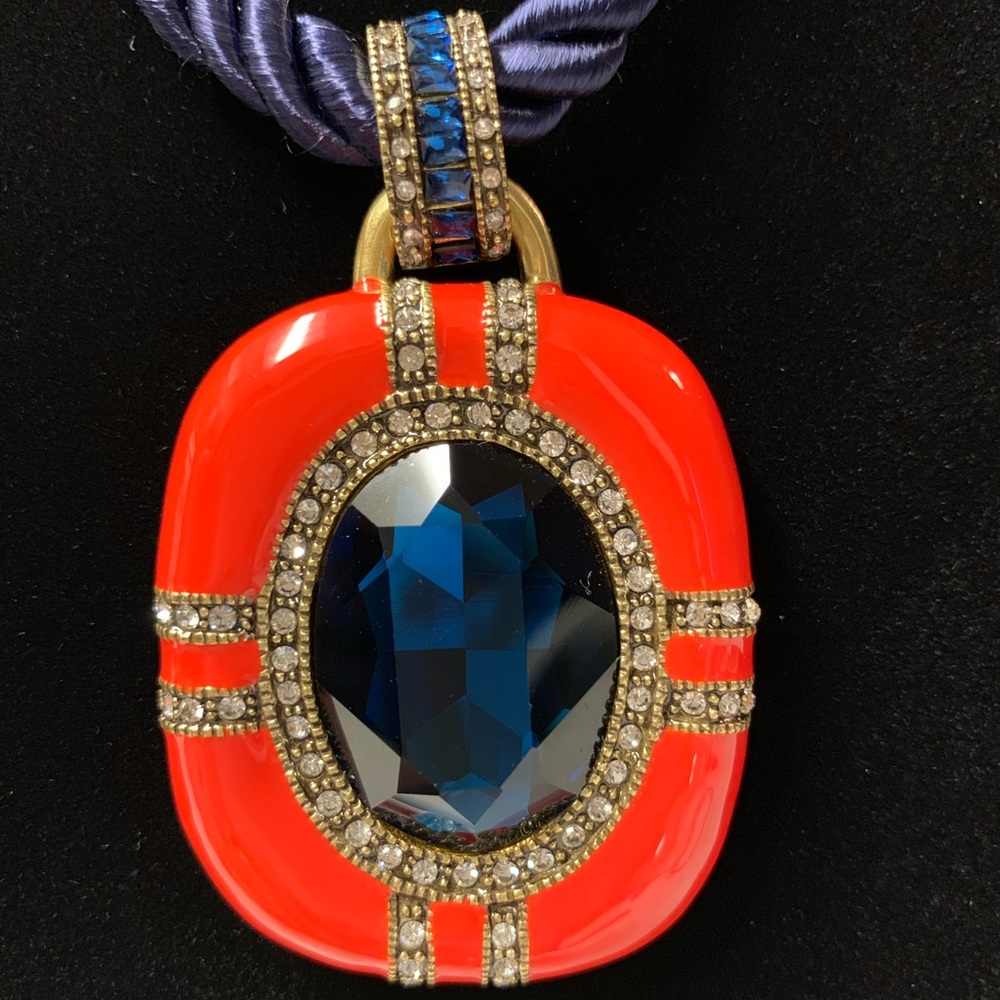 Heidi Daus Red Enamel Necklace